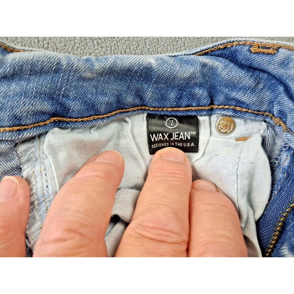 Wax Jean Juniors Skinny Jeans Size 7/25 Light Wash Distressed Stretch - Picture 7 of 13